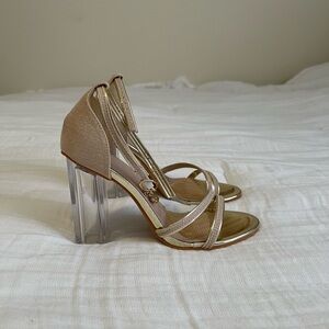 Elegant Rose Gold Strappy Heels